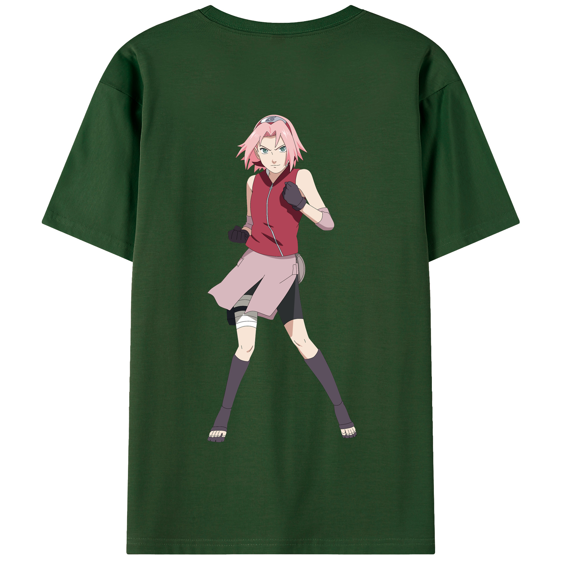 （画像用） NARUTO -ナルト- 春野サクラ Haruno Sakura 綿100％半袖Tシャツ（背面プリント）